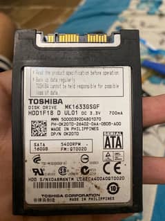 toshiba disk drive 160 gb