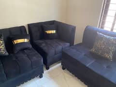 L shape 8 seater sofa black colour