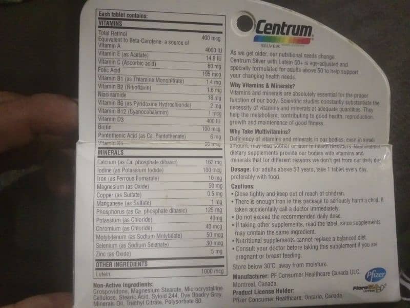 Centrum Silver Multivitamins imported 2