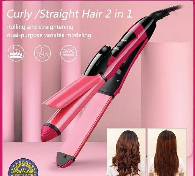 2 in 1 Hair Straightener & Curler 1