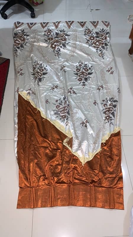 White And Brown Curtains 4 pieces 4