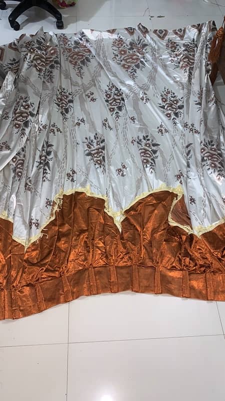 White And Brown Curtains 4 pieces 6