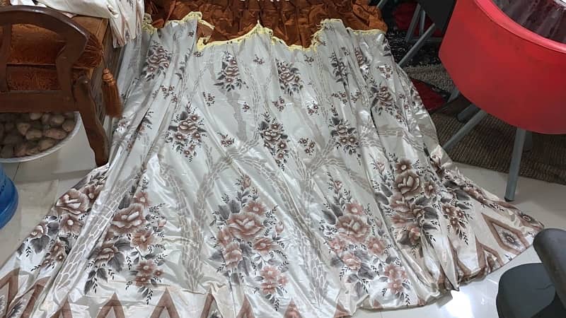 White And Brown Curtains 4 pieces 9