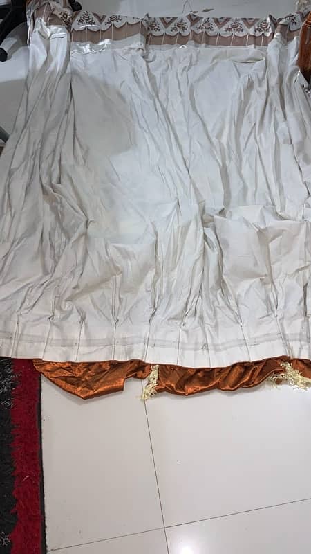 White And Brown Curtains 4 pieces 12