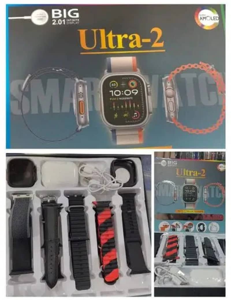 Ultra 2 Smart Watch Full Set (12+1) 10 Straps Different colors 1