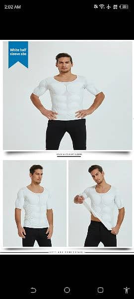 Men Muscles Shirt ABS Fake Chest Stomach 8 Pack Tops Body Shaper 1