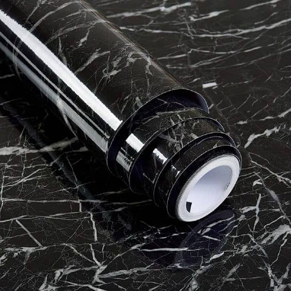 Marble Sheet Sticker – Black & White 60 cm x 200 cm 0