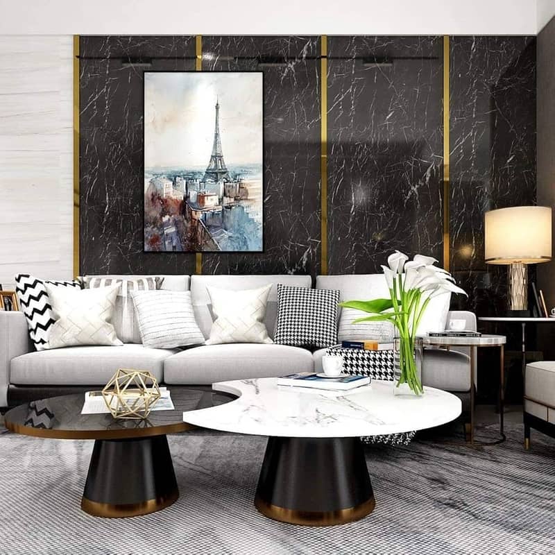 Marble Sheet Sticker – Black & White 60 cm x 200 cm 2