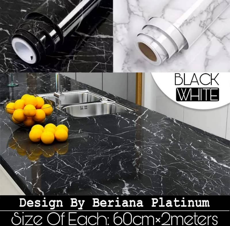 Marble Sheet Sticker – Black & White 60 cm x 200 cm 8