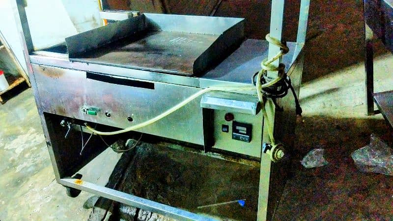 16 litter fryer with hot plate stainless steel counter 0