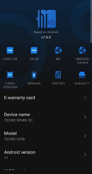 Tecno spark 8c 4/128 4