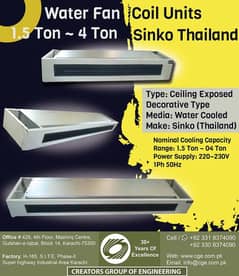 Water Fan Coil Units (Ceiling Exposed)  1.5 Ton ~ 4 Ton Sinko