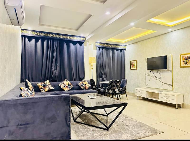 1 Bedroom VIP Full furnish flat per day available in Bahria town Lahore 9