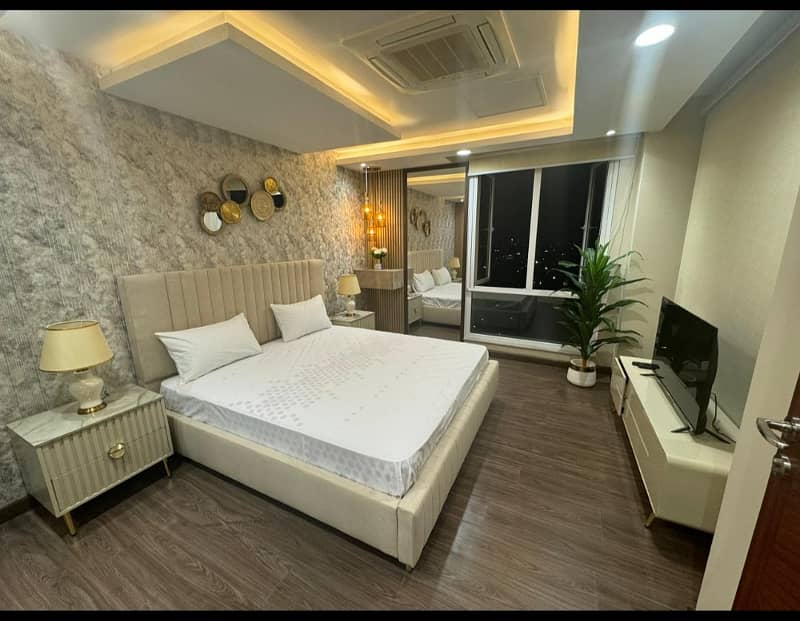 1 Bedroom VIP Full furnish flat per day available in Bahria town Lahore 8