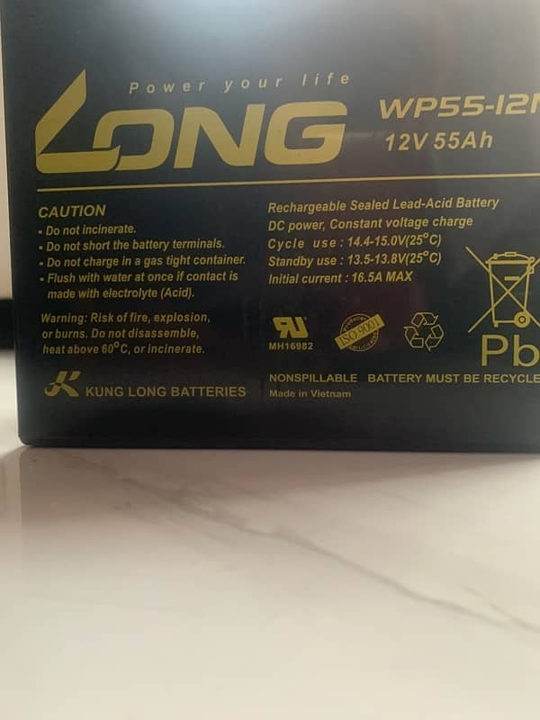 Long brand 12V 55ah battery USA import just like new 1