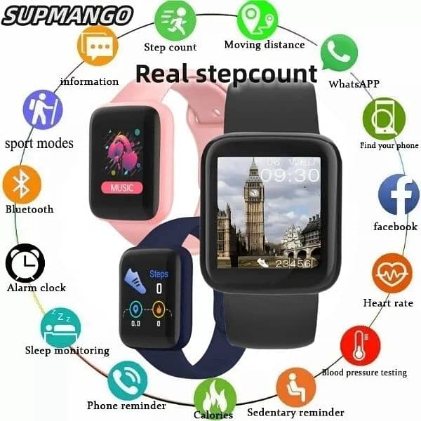 real step count watch with all functions of fitness 2