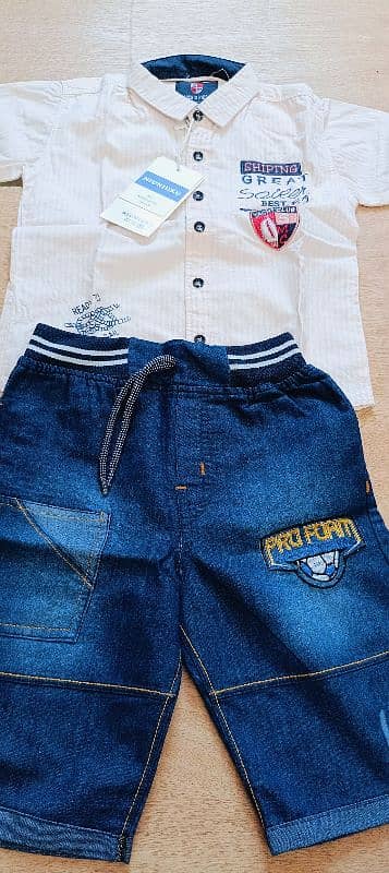 Boys set of Dress Shirt and Short 8