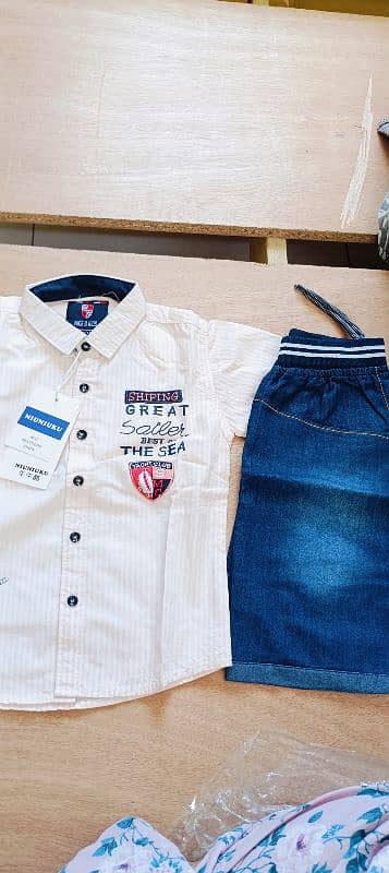 Boys set of Dress Shirt and Short 11