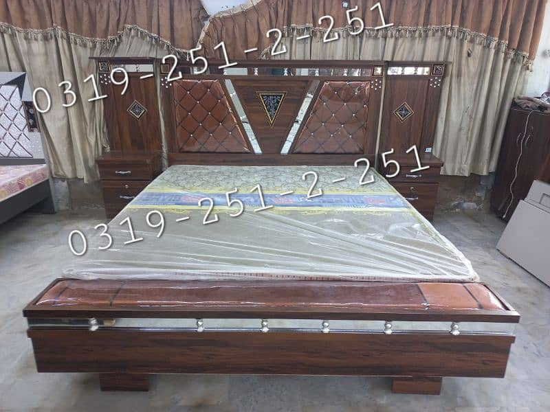 Bedroom set four piece brand new hi high back side tables and seaty 1