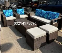 OUTDOOR GARDEN RATTAN UPVC FURNITURE SOFA SET CHAIRS TABLE UMBRELLA