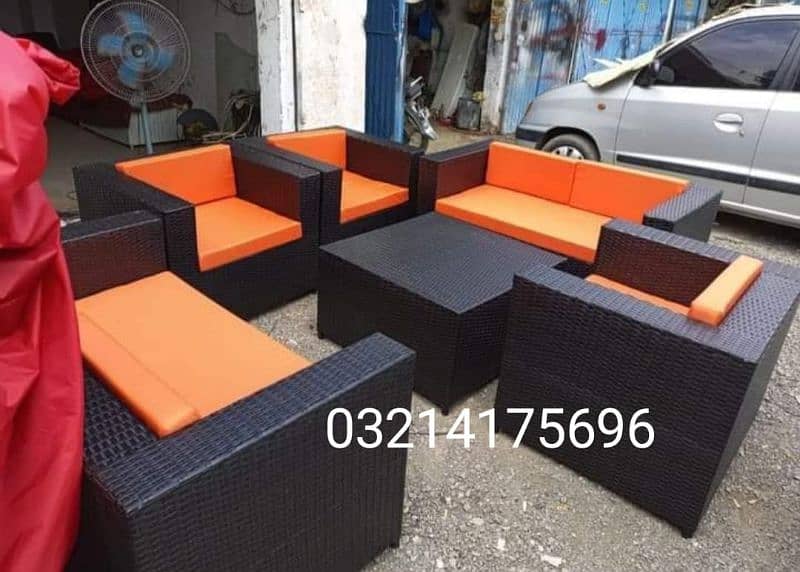 OUTDOOR GARDEN RATTAN UPVC FURNITURE SOFA SET CHAIRS TABLE UMBRELLA 4