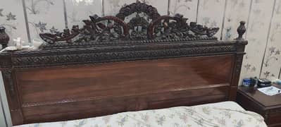 Sheesham Wood Bed with Side Tables