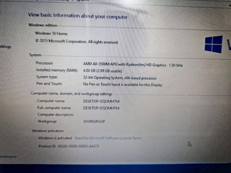 HP Pavilion DV6 4gb Ram/256gb hard 6