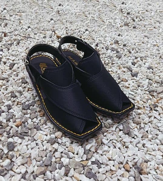 Handmade new peshawari chappal in black 2