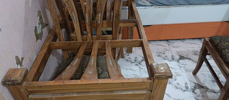 6 chairs dining table wooden 1