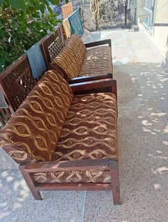 wooden sofa set used