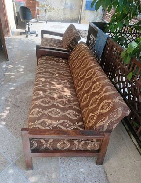 wooden sofa set used 1