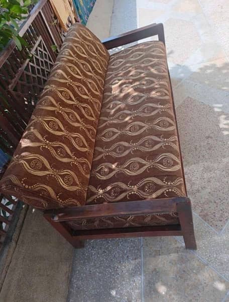 wooden sofa set used 3