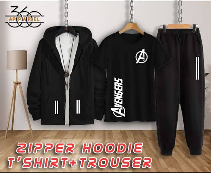 zipper hoodie shirt+trouser 0