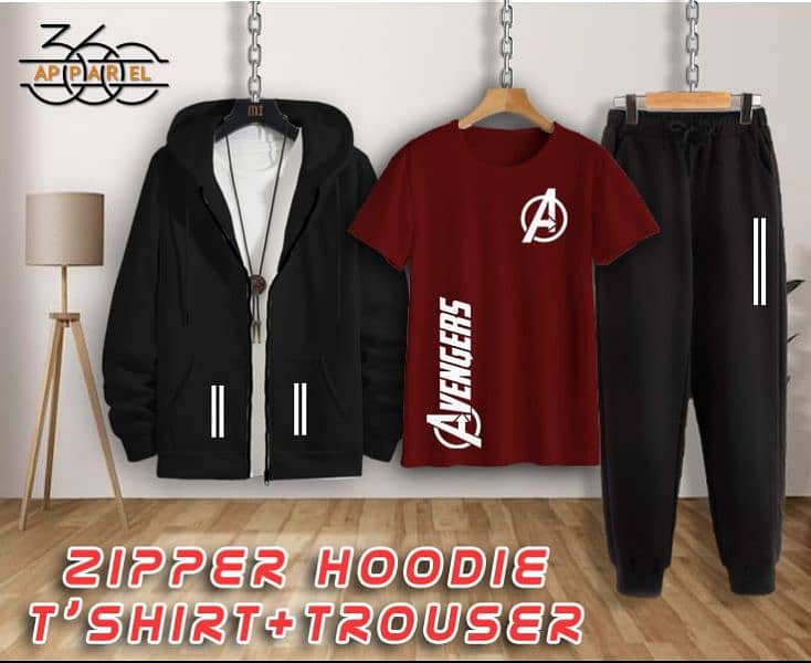 zipper hoodie shirt+trouser 1