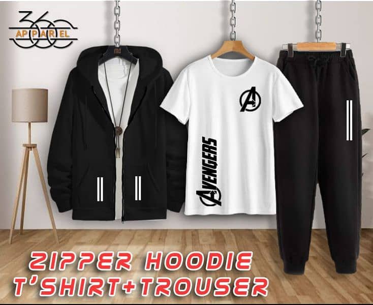 zipper hoodie shirt+trouser 2