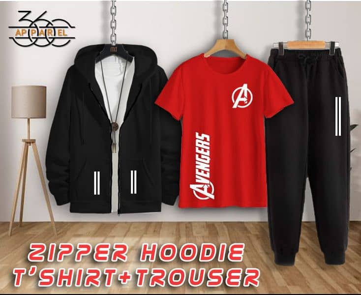 zipper hoodie shirt+trouser 3