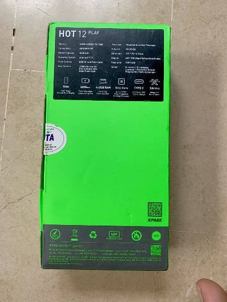 Infinix Hot 12 play with box 4 64 3