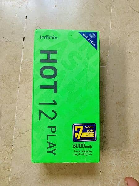 Infinix Hot 12 play with box 4 64 4