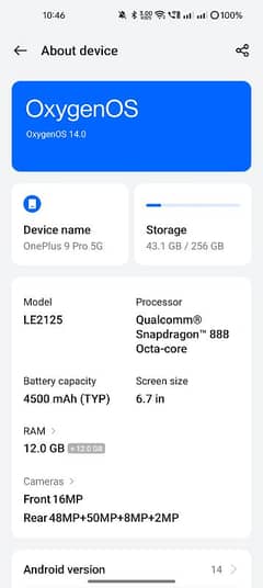 Oneplus 9 Pro 12+12GB 256GB PTA Approved