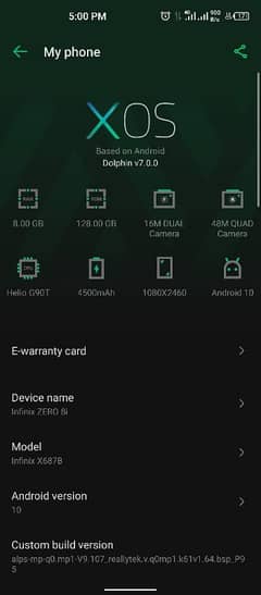 inFinix zero 8i. . . . . 8Gb. . 128Gb 0