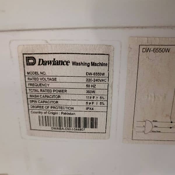 DAWLANCE WASHING MACHINE AND DRYER FOR SALE 4