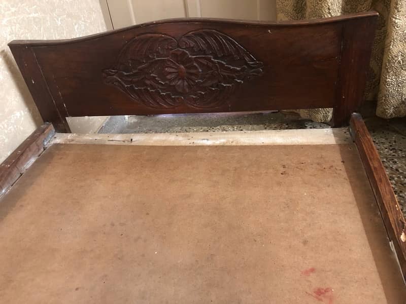 Old Wooden Single Bed For Sale 0