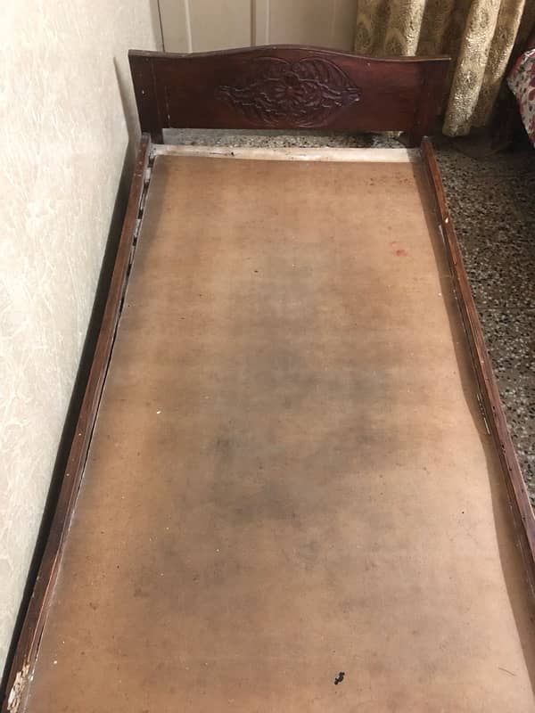 Old Wooden Single Bed For Sale 1