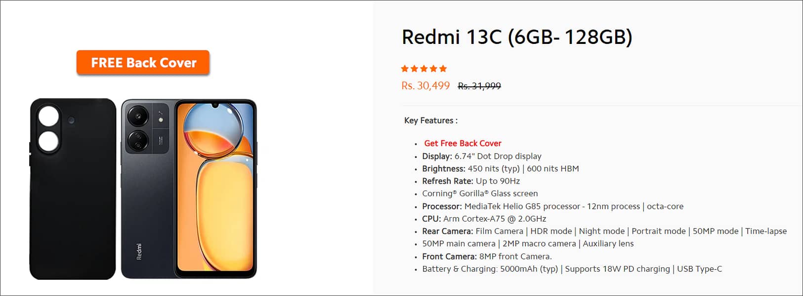 REDMI 13C 16Gb Ram 128Gb Storage 2