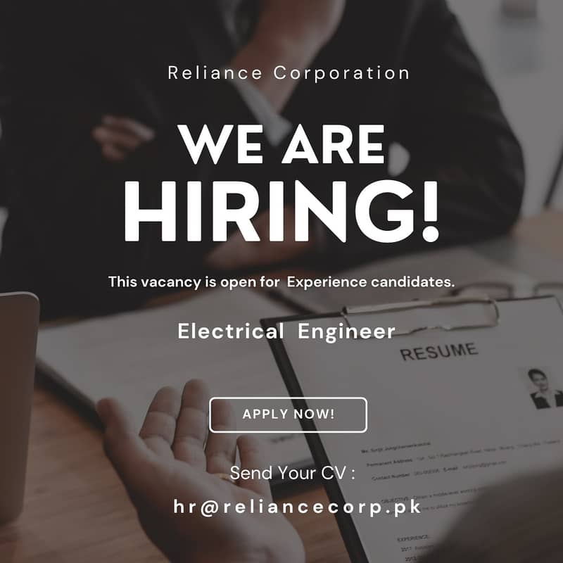 Electrical Engineer ||  Jobs in Islamabad || Urgent Hiring 0