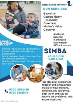 Babysitter Nanny Domestic staff All domestic Staff available