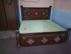 used doubble bed with matress and 3 door almari 0