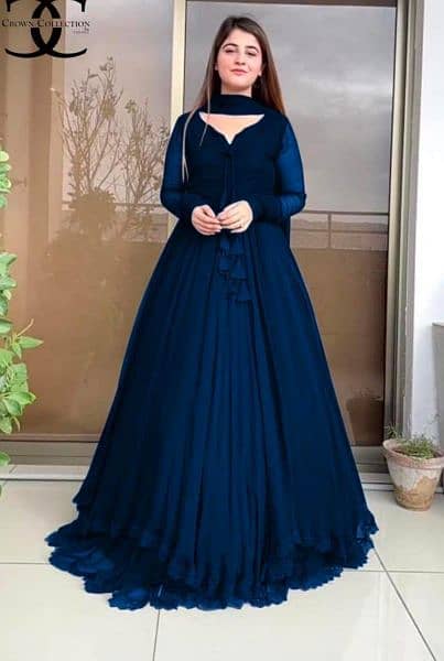 3 Pcs woman's stitched chiffon plain Maxi Suit    Rs 1999/- 2