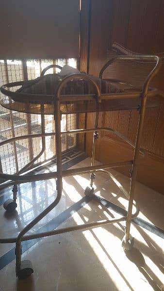 Iron. rod dinning table with 6 chairs+tea trolly 2