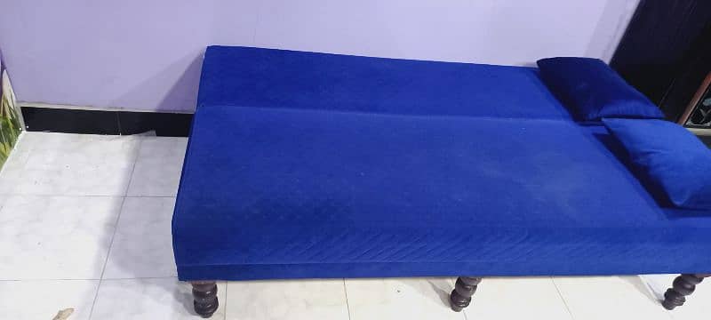 sofa cum bed navy blue colour 1